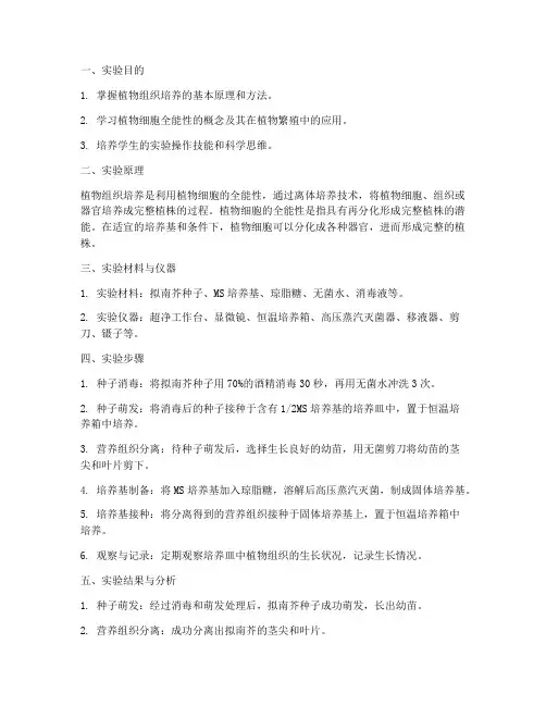 实验报告组培