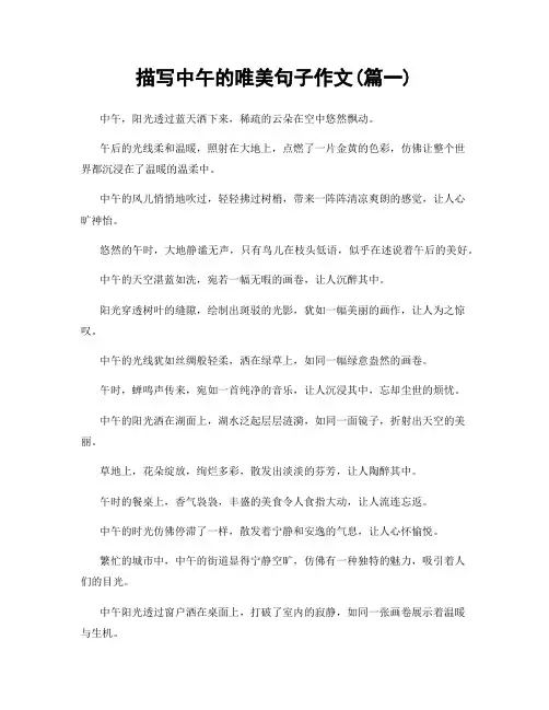 描写中午的唯美句子作文(精选两篇)