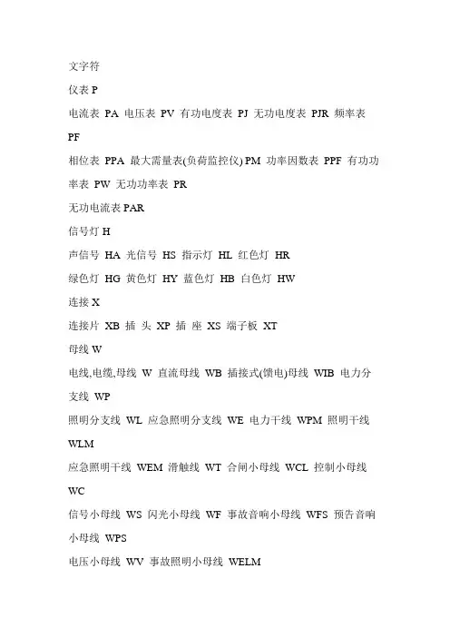 电气元器件符号大全