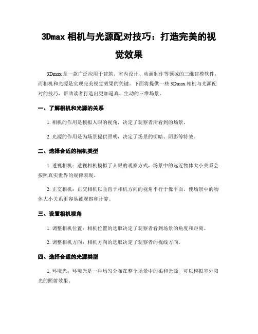 3Dmax相机与光源配对技巧：打造完美的视觉效果
