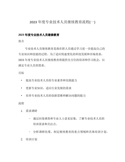 2023年度专业技术人员继续教育流程(一)