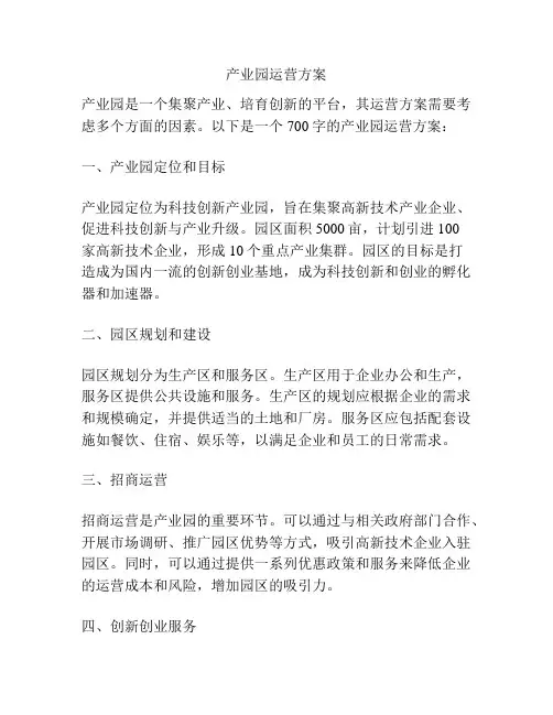 产业园运营方案