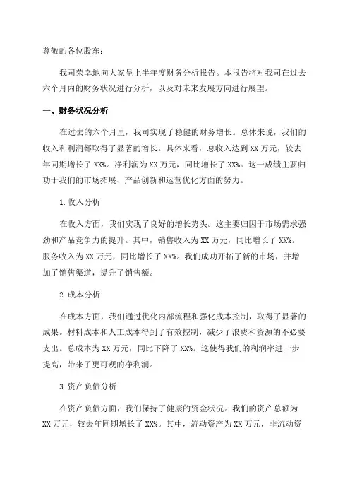 半年度财务分析报告