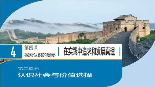 高中政治统编版必修四4.2在实践中追求和发展真理(共21张ppt)