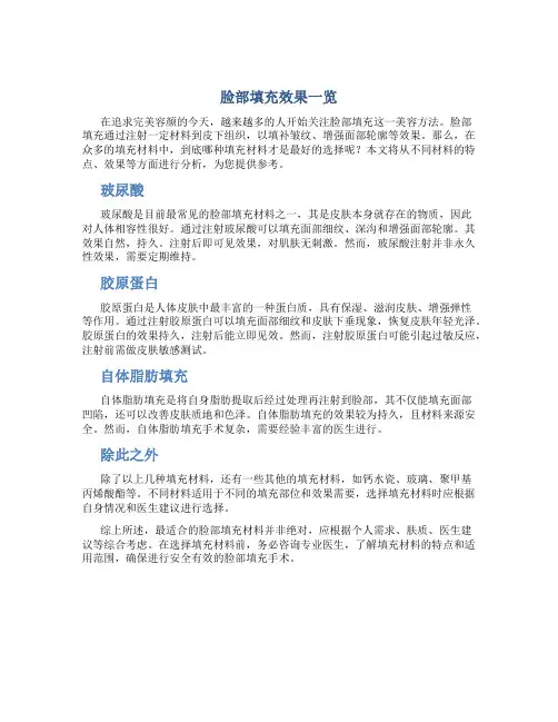 脸部填充用什么填充最好