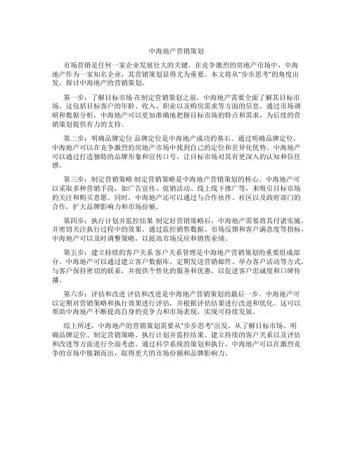 中海地产营销策划