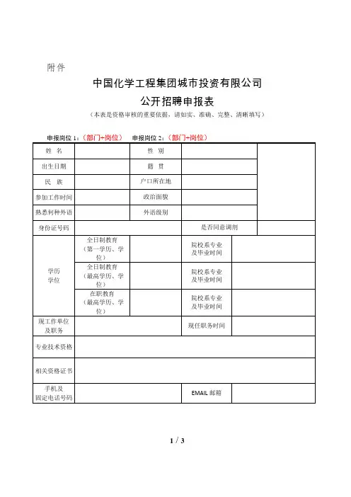 中国化学工程集团城市投资有限公司