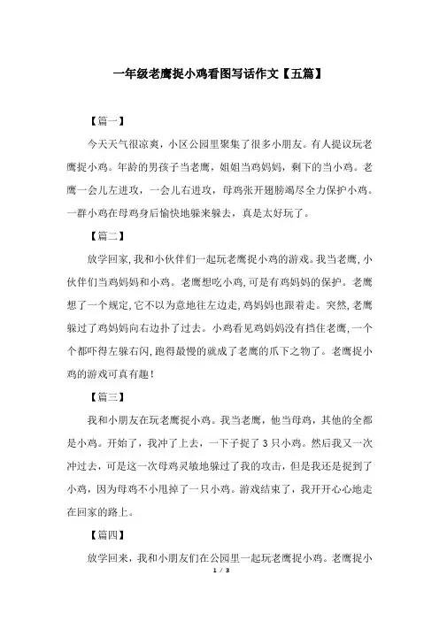 一年级老鹰捉小鸡看图写话作文【五篇】