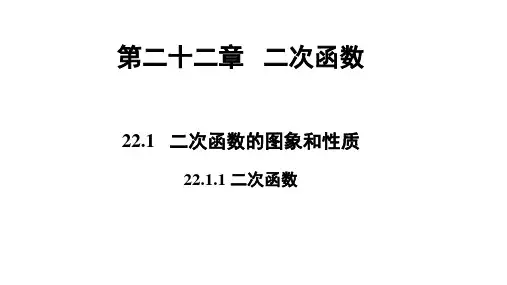 人教版九年级上册数学第22章22.1.1 二次函数  课件(共21张PPT)