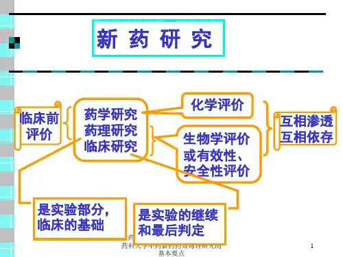 中药新药研究与法规药学部分沈阳药科大学中药新药药效毒理研究的基本要点课件