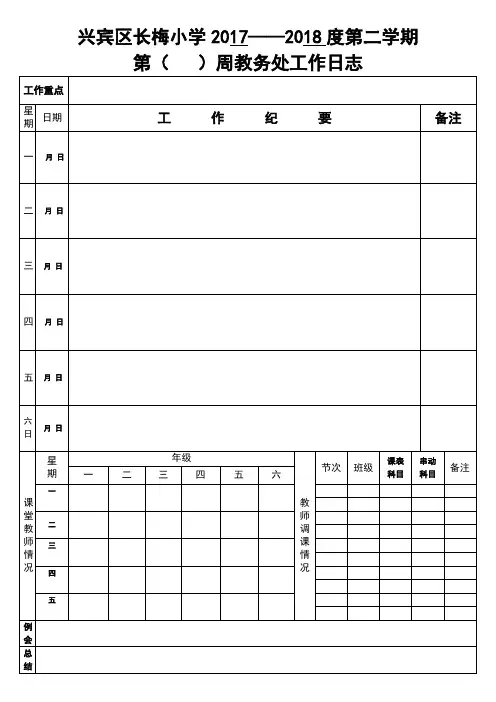 教务工作日志