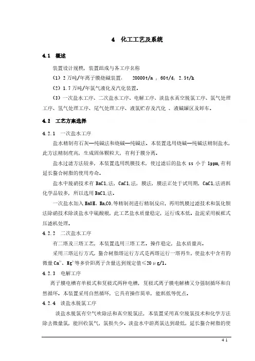 离子膜烧碱工艺设计说明