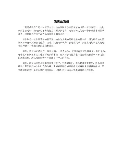 我思故我在