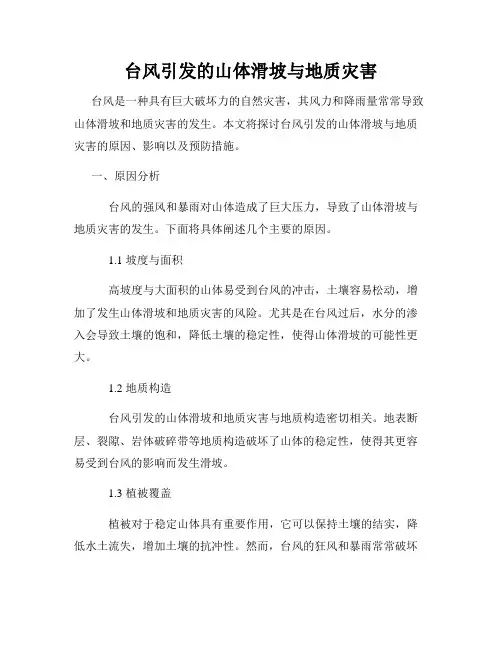 台风引发的山体滑坡与地质灾害