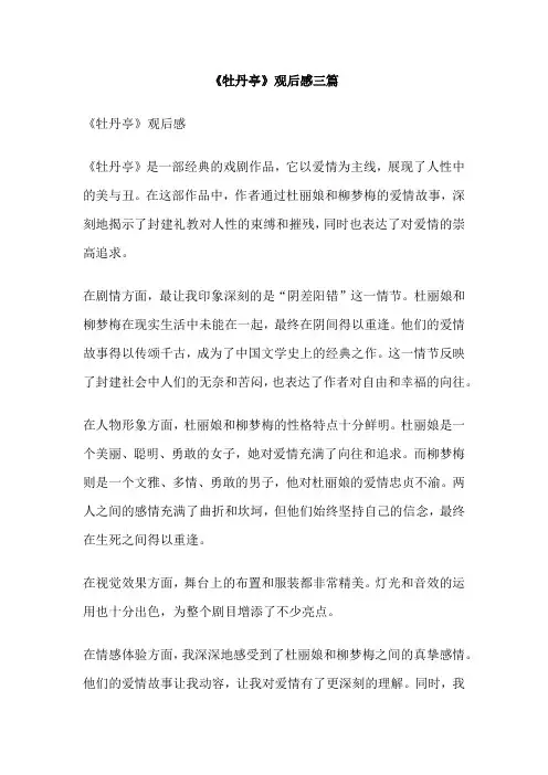 《牡丹亭》观后感三篇