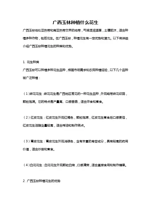 广西玉林种植什么花生