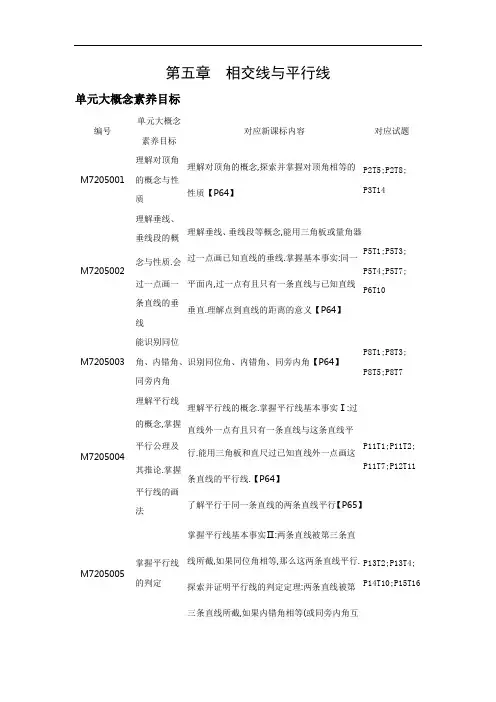 5年中考3年模拟试卷初中数学七年级下册5.1.1相交线