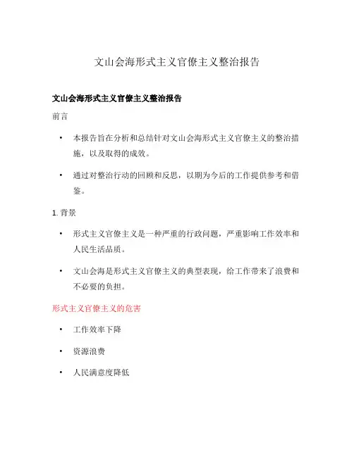文山会海形式主义官僚主义整治报告