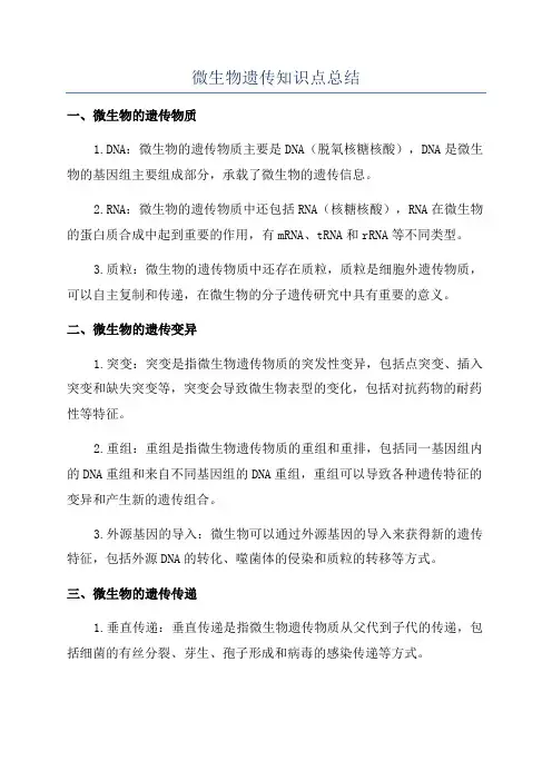 微生物遗传知识点总结
