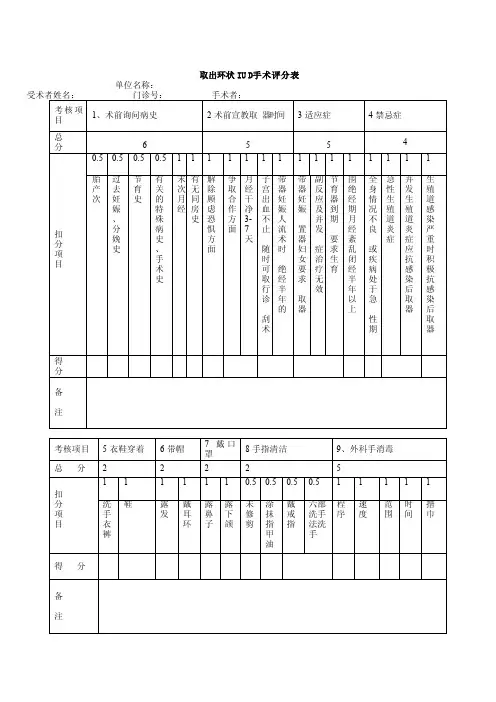A4取环评分表文档