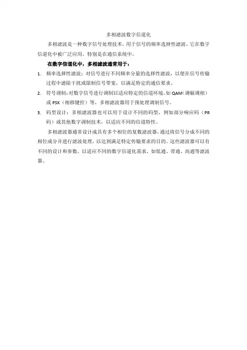 多相滤波数字信道化