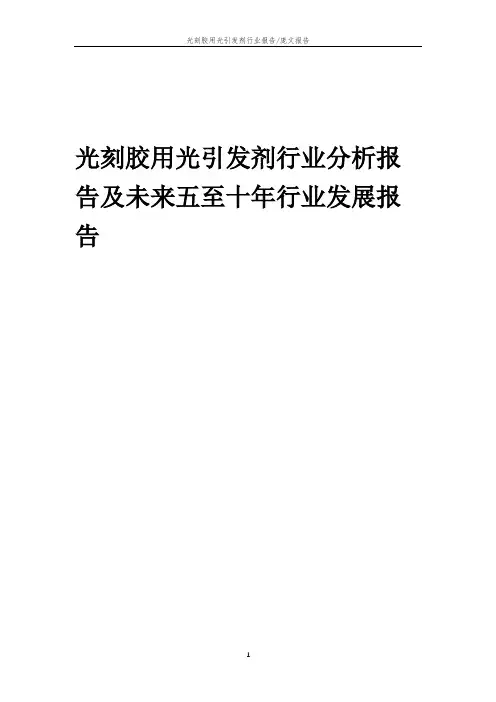 2023年光刻胶用光引发剂行业分析报告及未来五至十年行业发展报告