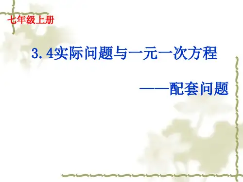 人教版七年级数学上册实际问题与一元一次方程-配套问题课件
