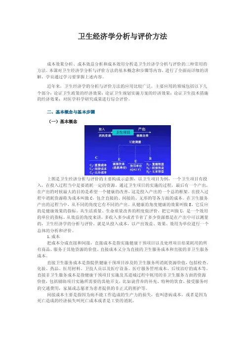 卫生经济学分析与评价方法