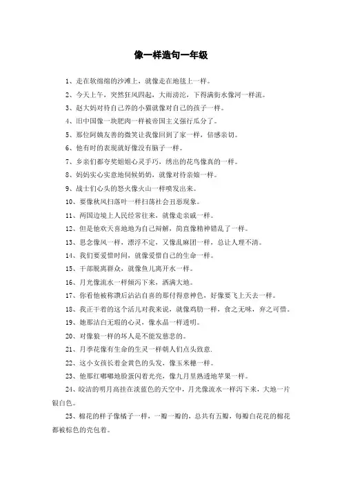 像一样造句一年级