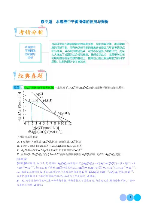 微专题  水溶液中平衡图像的拓展与探析(解析版)