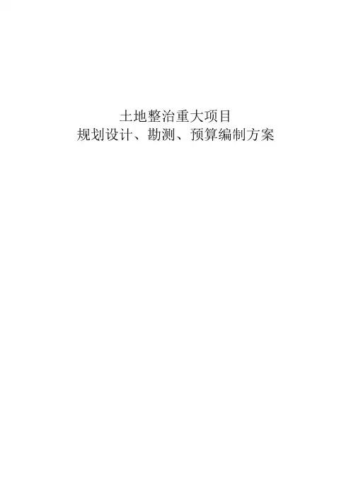 土地整治项目规划设计、预算编制及勘测方案