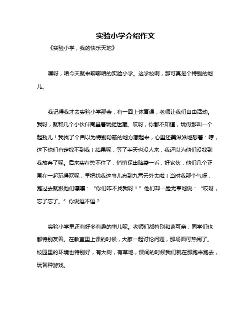 实验小学介绍作文