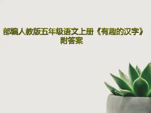 部编人教版五年级语文上册《有趣的汉字》附答案25页PPT