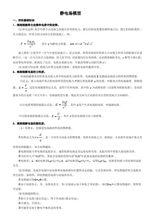 最全的高中物理电场线等势面图像