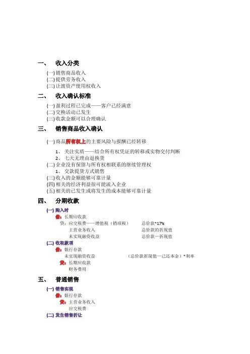 中级财务会计总结-收入和费用
