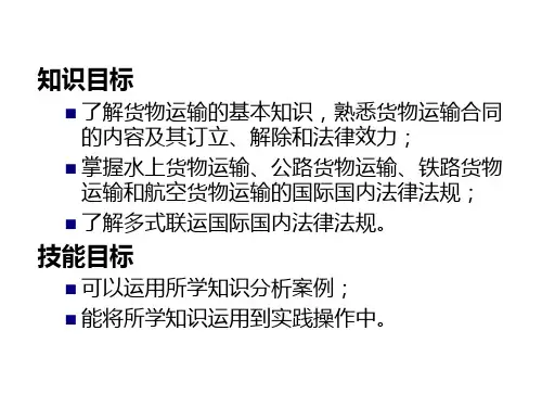 《物流法律法规》第七章运输法律法规