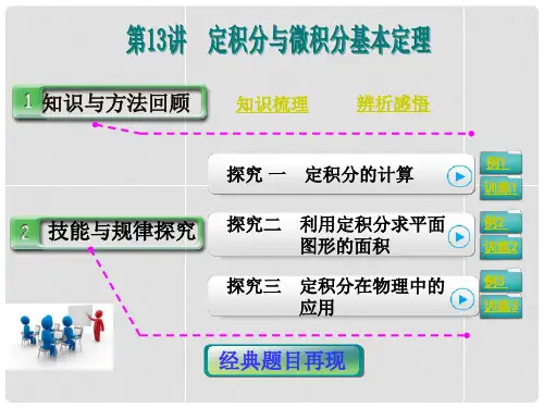 高考数学第一轮复习 第二篇 第13讲 定积分与微积分基本定理课件 理 新人教A版