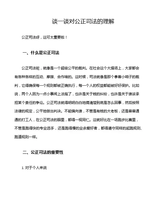 谈一谈对公正司法的理解