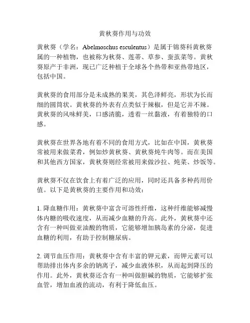 黄秋葵作用与功效