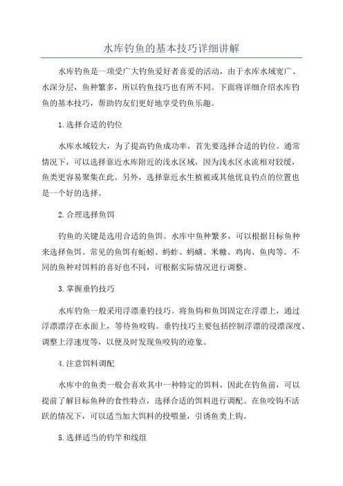 水库钓鱼的基本技巧详细讲解