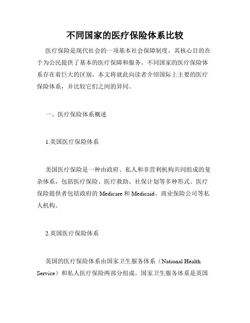 不同国家的医疗保险体系比较