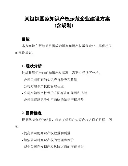 某组织国家知识产权示范企业建设方案(含规划)
