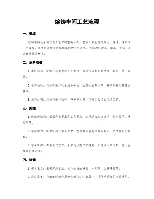 熔铸车间工艺流程