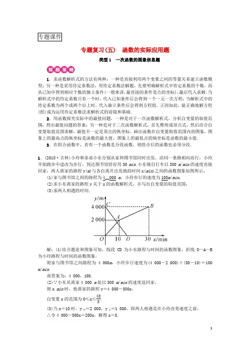 2019年中考数学复习专题复习五函数的实际应用题练习