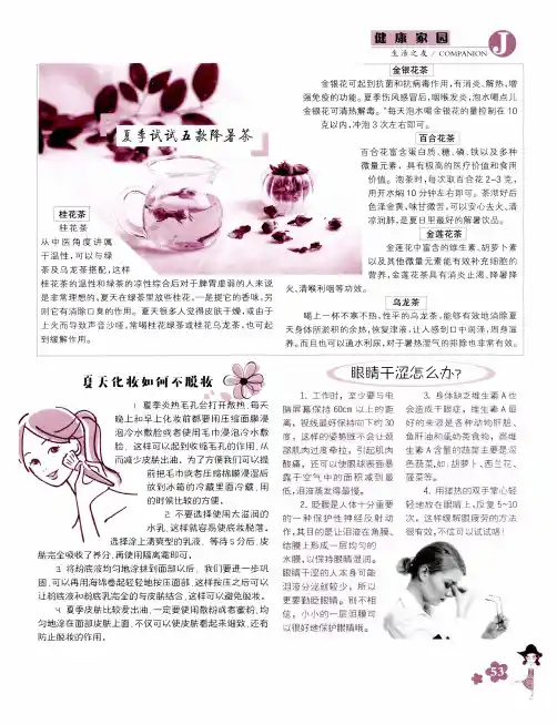 夏季试试五款降暑茶