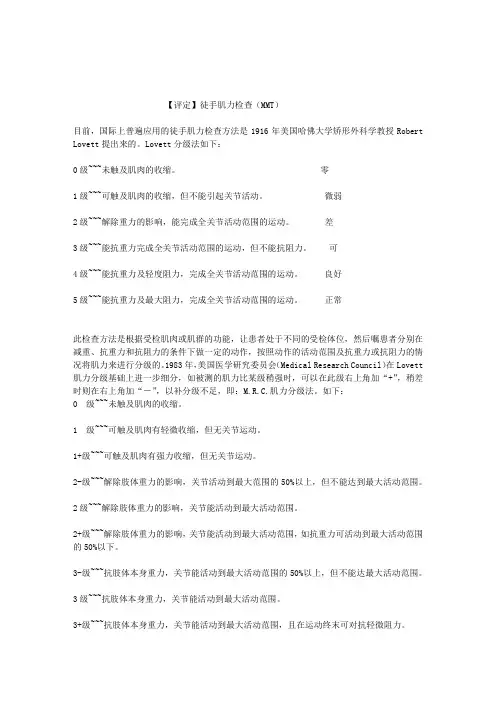 徒手肌力检查