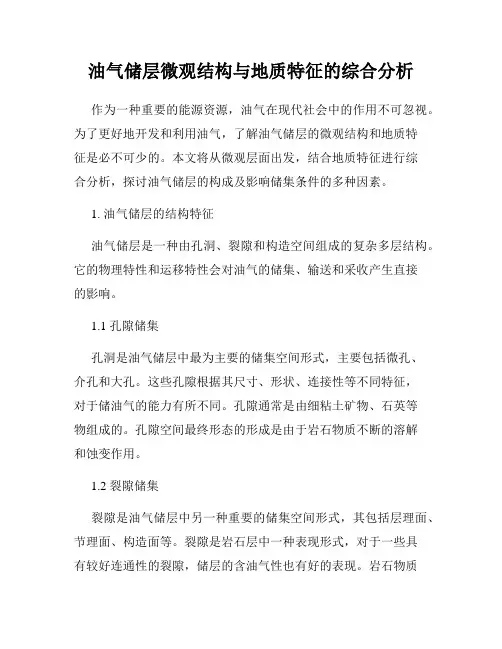 油气储层微观结构与地质特征的综合分析