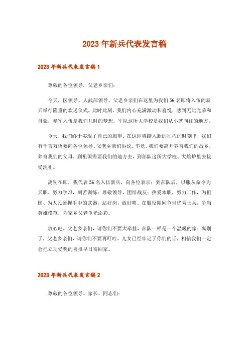 2023年新兵代表发言稿_1