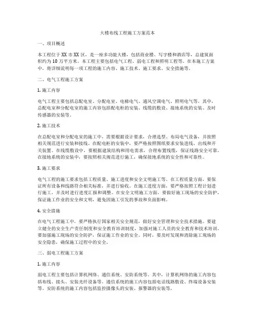 大楼布线工程施工方案范本