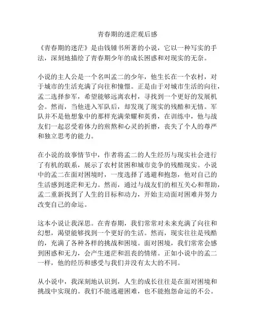 青春期的迷茫观后感